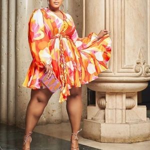 SALE! Vibrant color statement skater dress SMALL- 4X